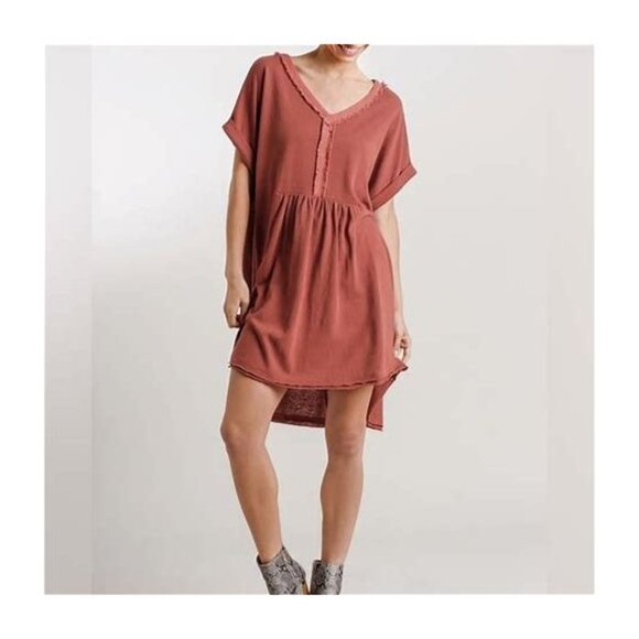 UMGEE OVERSIZED RELAXED HI-LOW RAW HEM DETAIL BLACK FREE PEOPLE VIBE AND… - Picture 4 of 6